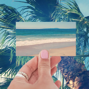 Minimalistische foto van Aqua-strandtafereel Visitekaartje