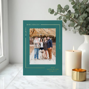 Minimalistische foto van een eenvoudig Lijst met g Folie Feestdagenkaart