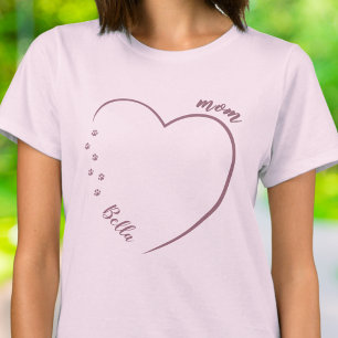 Minimalistische foto van hond en kat moederhart me t-shirt
