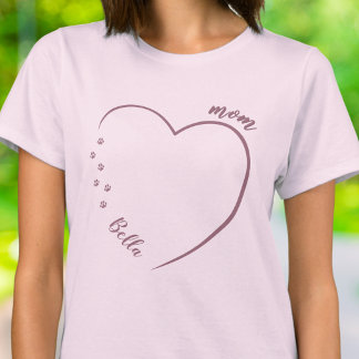 Minimalistische foto van hond en kat moederhart me t-shirt