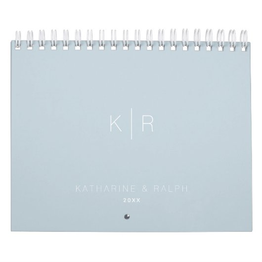 Minimalistische foto van Monogram Stusty Blue Pas Kalender (Hoes)