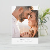 Minimalistische foto Verloving bedankkaart (Staand voorkant)
