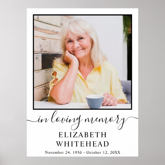 Minimalistische foto voor viering van het leven poster (Voorkant)