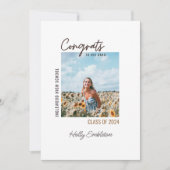 Minimalistische foto Wit Afstuderen Aankondiging (Voorkant)