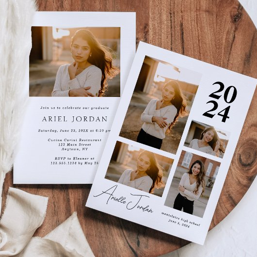 Minimalistische fotocollage Afstuderen jaar Kaart
