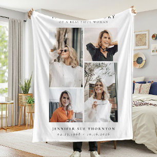 Minimalistische fotocollage in liefdevol geheugen fleece deken