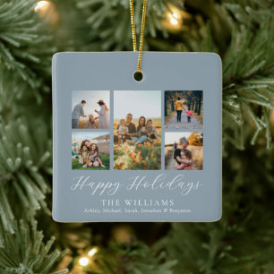 Minimalistische fotocollage van de scriptfamilie keramisch ornament