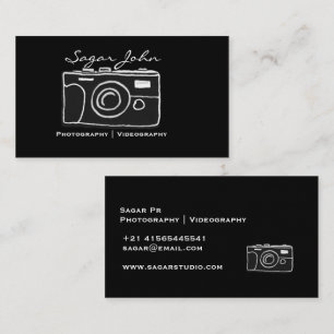Minimalistische Fotograaf Videograaf Handgetekend Visitekaartje