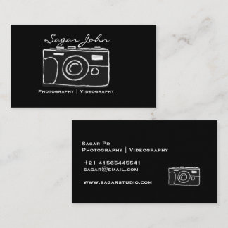 Minimalistische Fotograaf Videograaf Handgetekend Visitekaartje