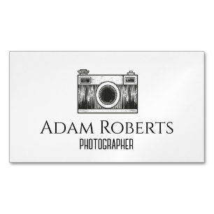 Minimalistische Fotograaf Vintage Camera Magnetisch Visitekaartje