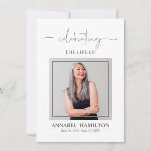Minimalistische fotokaart voor herdenkingsdienst kaart