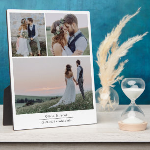 Minimalistische fotolijst voor 3 trouwfoto's fotoplaat