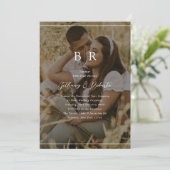 Minimalistische fotomonogram trouwkaart kaart (Staand voorkant)