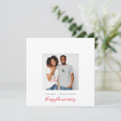 Minimalistische fotonaam Partner Custom Jubileum Kaart (Staand voorkant)