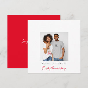 Minimalistische fotonaam Partner Custom Jubileum Kaart
