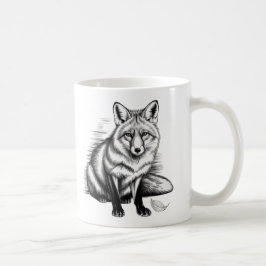 Minimalistische Fox Line Art – Emotionele zwarte i Koffiemok