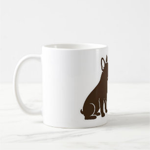 Minimalistische Franse Bulldog Silhouette Hond Lie Koffiemok