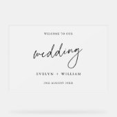 Minimalistische Frosted bruiloft welkom Acryl Bord (Voorkant)