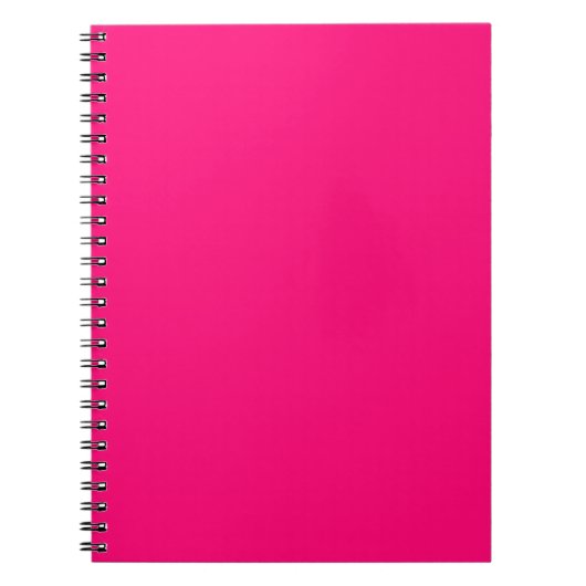 Minimalistische fuchsia heet roze effen effen mode notitieboek (Voorkant)