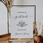 Minimalistische gastenboek bruiloft teken Sjabloon Kaart