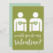 Minimalistische Gay LBGTQ+ Valentijnsdag kaart (Voorkant / Achterkant)