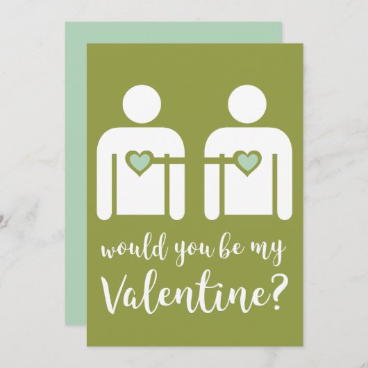 Minimalistische Gay LBGTQ+ Valentijnsdag kaart (Voorkant / Achterkant)