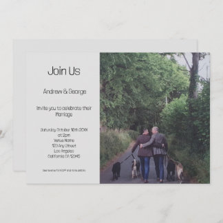 Minimalistische Gay LGBGQ QR Code Grijs Bruiloft Kaart