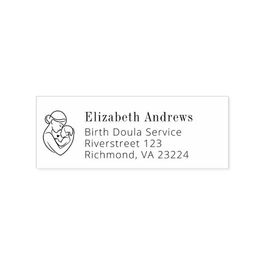 Minimalistische Geboorte Doula Logo Rubberstempel (Gestempeld)