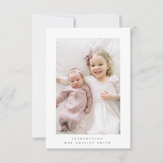 minimalistische geboorteaankondiging na kaart (Voorkant)