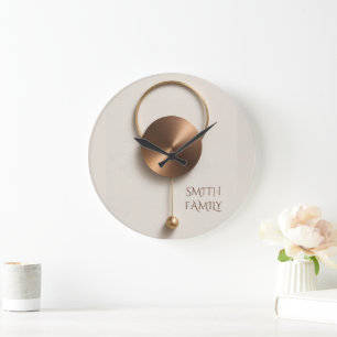 Minimalistische Geborstelde Bronzen Sculpturale Ac Grote Klok