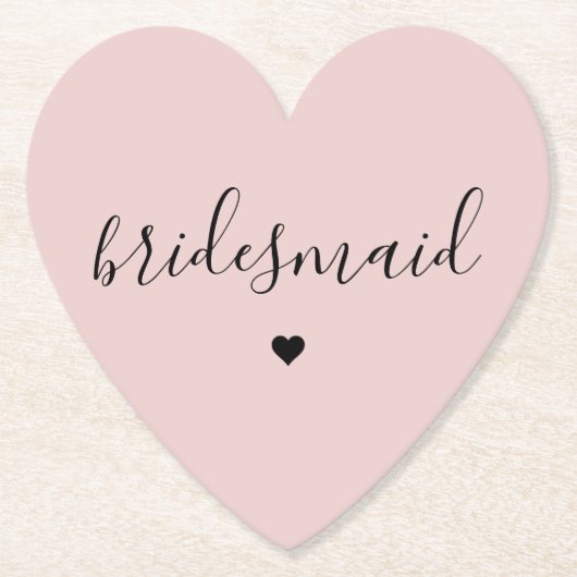 Minimalistische gedempte roze bruidsmeisje cadeaus kartonnen onderzetters (Voorkant)