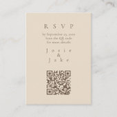 Minimalistische gedempte tonen wildbloemen RSVP QR Informatiekaartje (Voorkant)