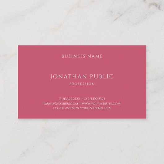 Minimalistische Geel Bruin Rood Moderne Eenvoudige Visitekaartje (Achterkant)