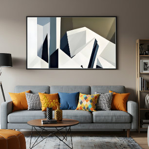 Minimalistische gefacetteerde geometrie poster