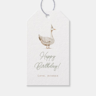 Minimalistische Gekke Gans Gepersonaliseerde Verja Cadeaulabel