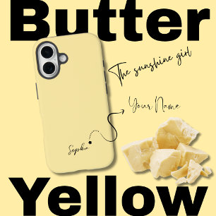 Minimalistische gele boteresthetiek iPhone 16 hoesje