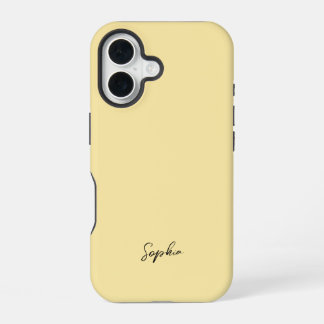 Minimalistische gele boteresthetiek iPhone 16 hoesje