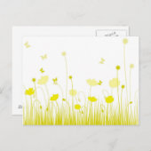 Minimalistische gele en witte klaprozen Meadow Flo Briefkaart (Voorkant / Achterkant)