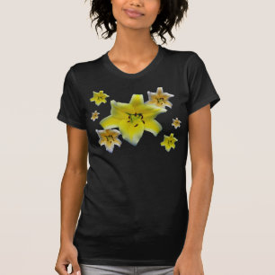 Minimalistische Gele Lelie Bloem Macro Foto Kunst T-shirt