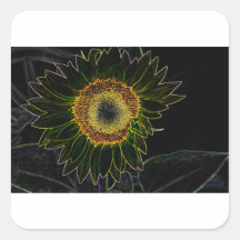 Minimalistische gele neon zonnebloem bloemkunst