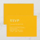 Minimalistische Gele RSVP-kaart RSVP Kaartje (Voorkant / Achterkant)