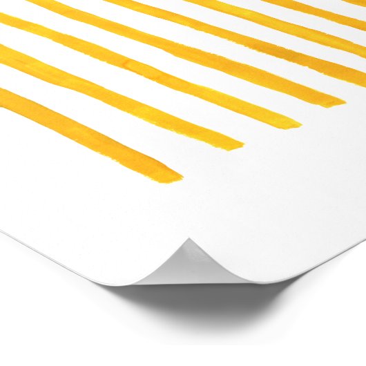 Minimalistische gele strepen | Moderne Abstracte l Poster (Hoek)