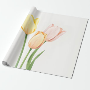 Minimalistische gele tulp lente-cadeaupapier cadeaupapier