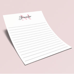 Minimalistische Gelinieerde Gepersonaliseerde Mono Briefpapier
