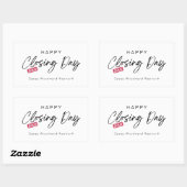 Minimalistische gelukkige sluitingsdag van makelaa rechthoekige sticker (Vel)