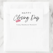 Minimalistische gelukkige sluitingsdag van makelaa rechthoekige sticker (Tas)