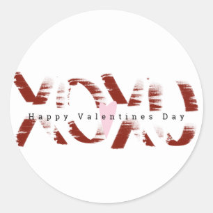 Minimalistische Gelukkige Valentijnsdag Grunge Let Ronde Sticker