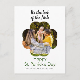 Minimalistische geluks klaver St. Patrick's Day Fo Feestdagenkaart