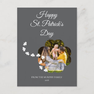 Minimalistische geluks klaver St. Patrick's Day Fo Feestdagenkaart