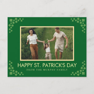 Minimalistische geluks klaver St. Patrick's Day Fo Feestdagenkaart